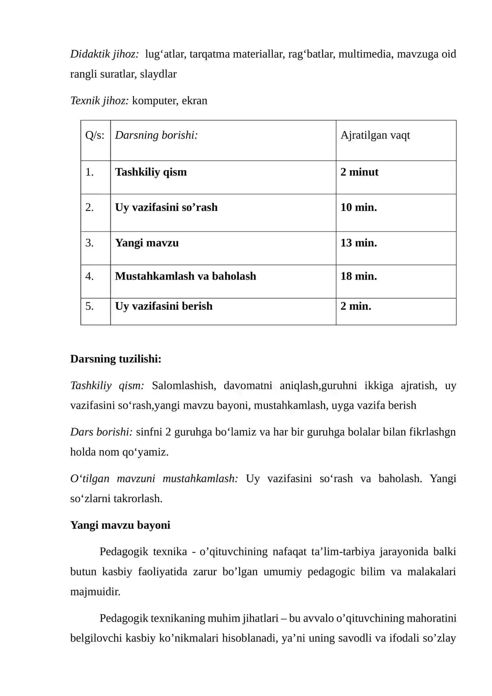 Pedagogik texnika 2