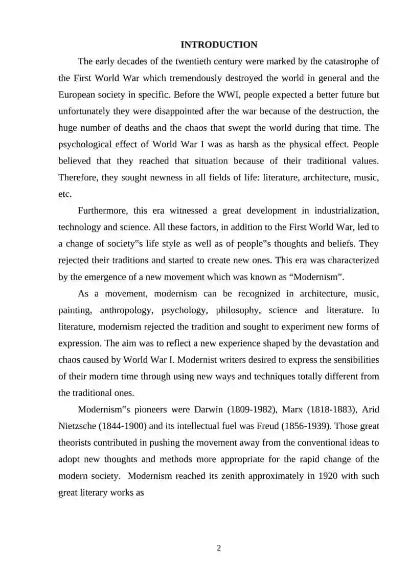 Modernism in W.B.Yeats’ The Second Coming 2