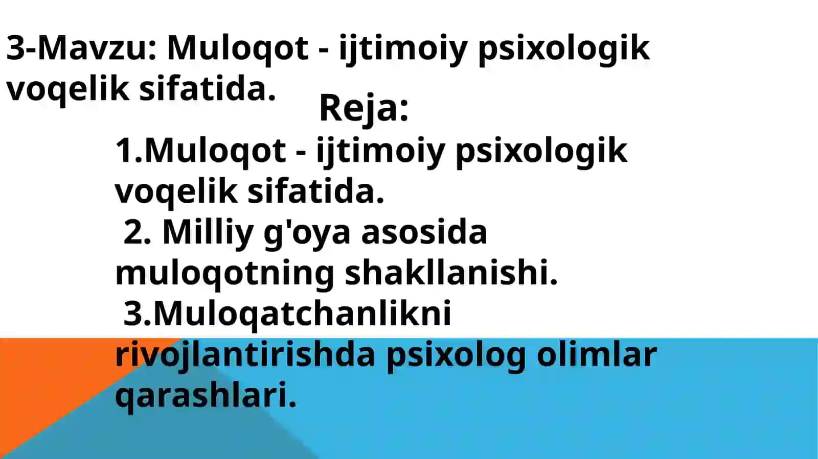 Muloqot Psixologiyasidan Mustaqil Ish 2