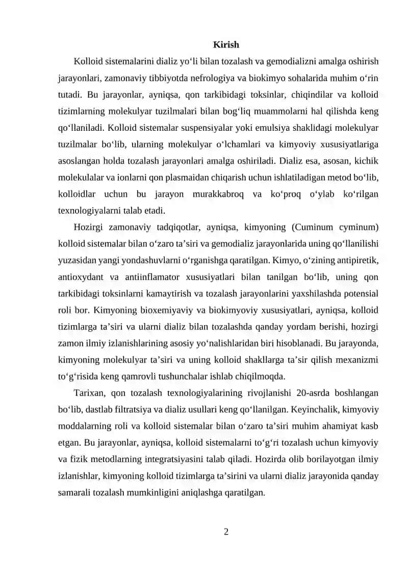 Kolloid sistemalar va dializ 2