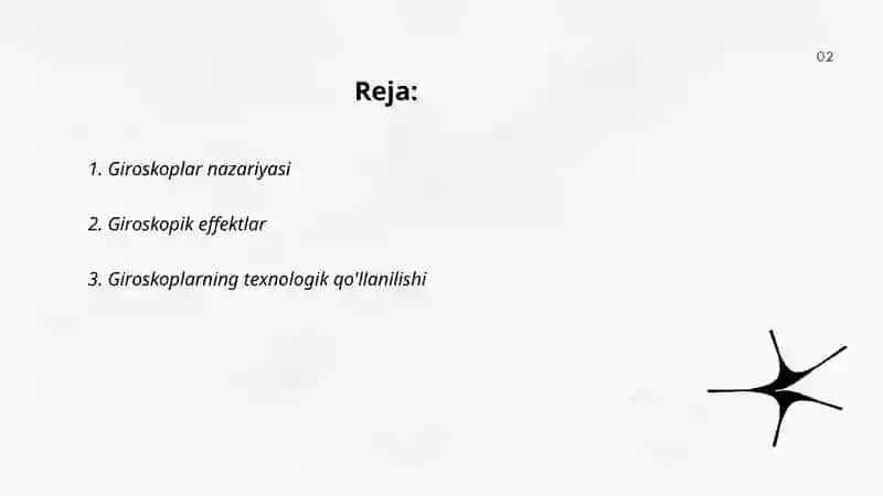 Giroskoplar, o'zgaruvchan massali jismalr harakati va reaktiv harakat 2