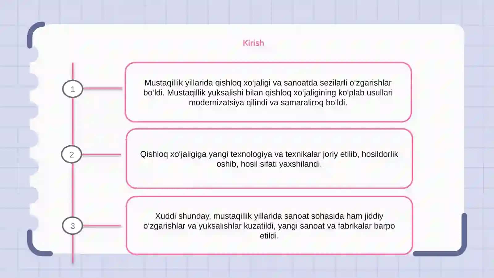 Mustaqillik yillarida qishloq xo‘jaligivasanoat sohasidagi o‘zgarishlar 2