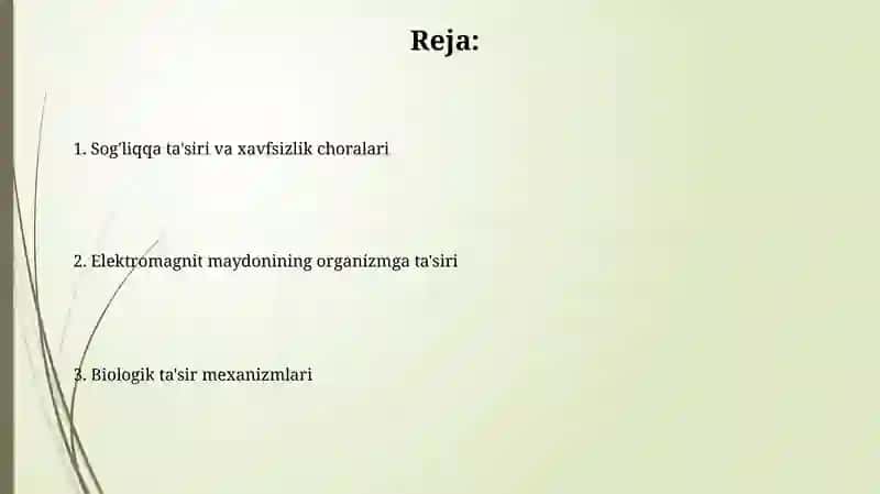 Elekrtomagnit maydonning organizmga ta'siri 2