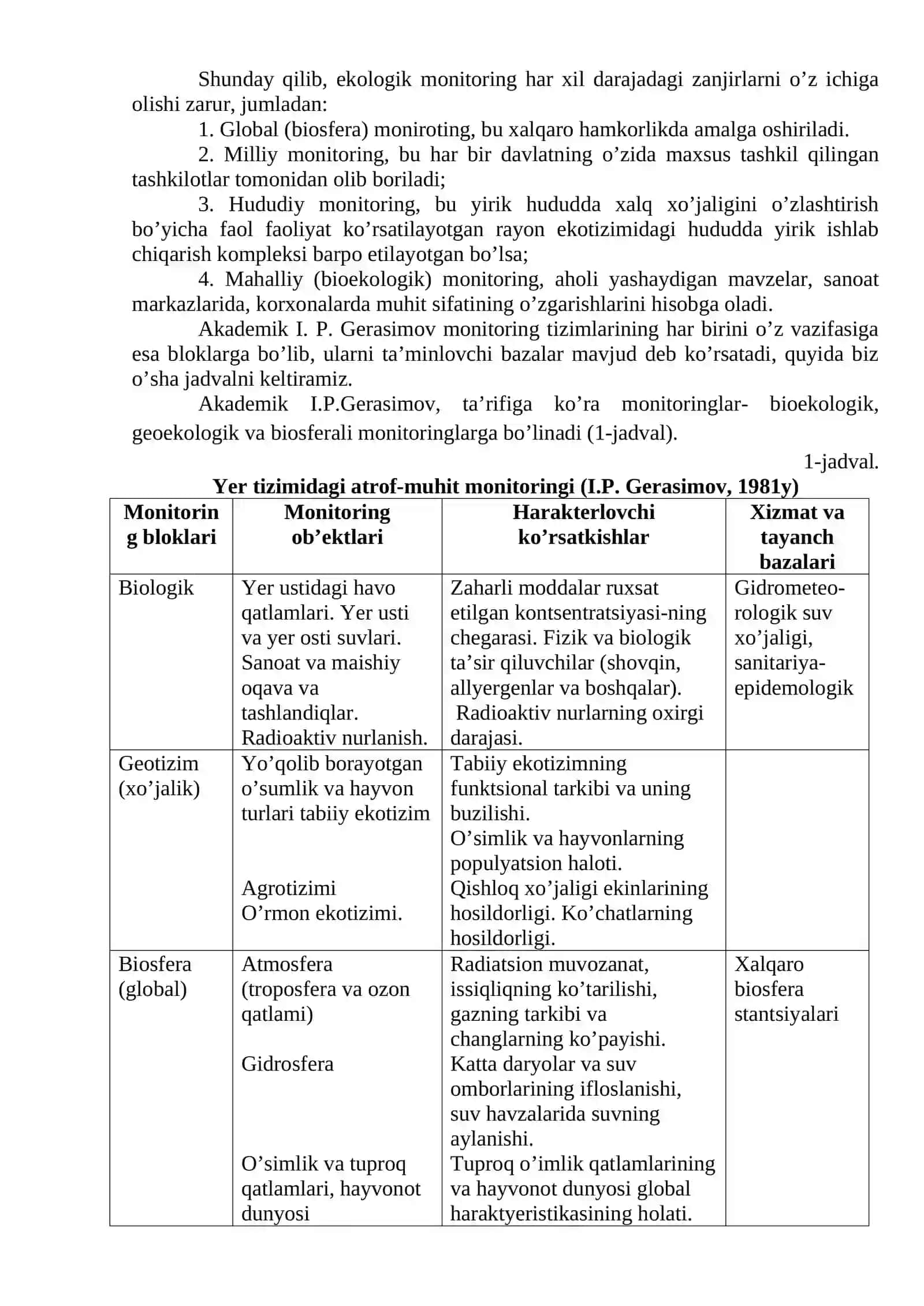 EKOLOGIK MONITORING. EKOLOGIYA VA QONUN 2