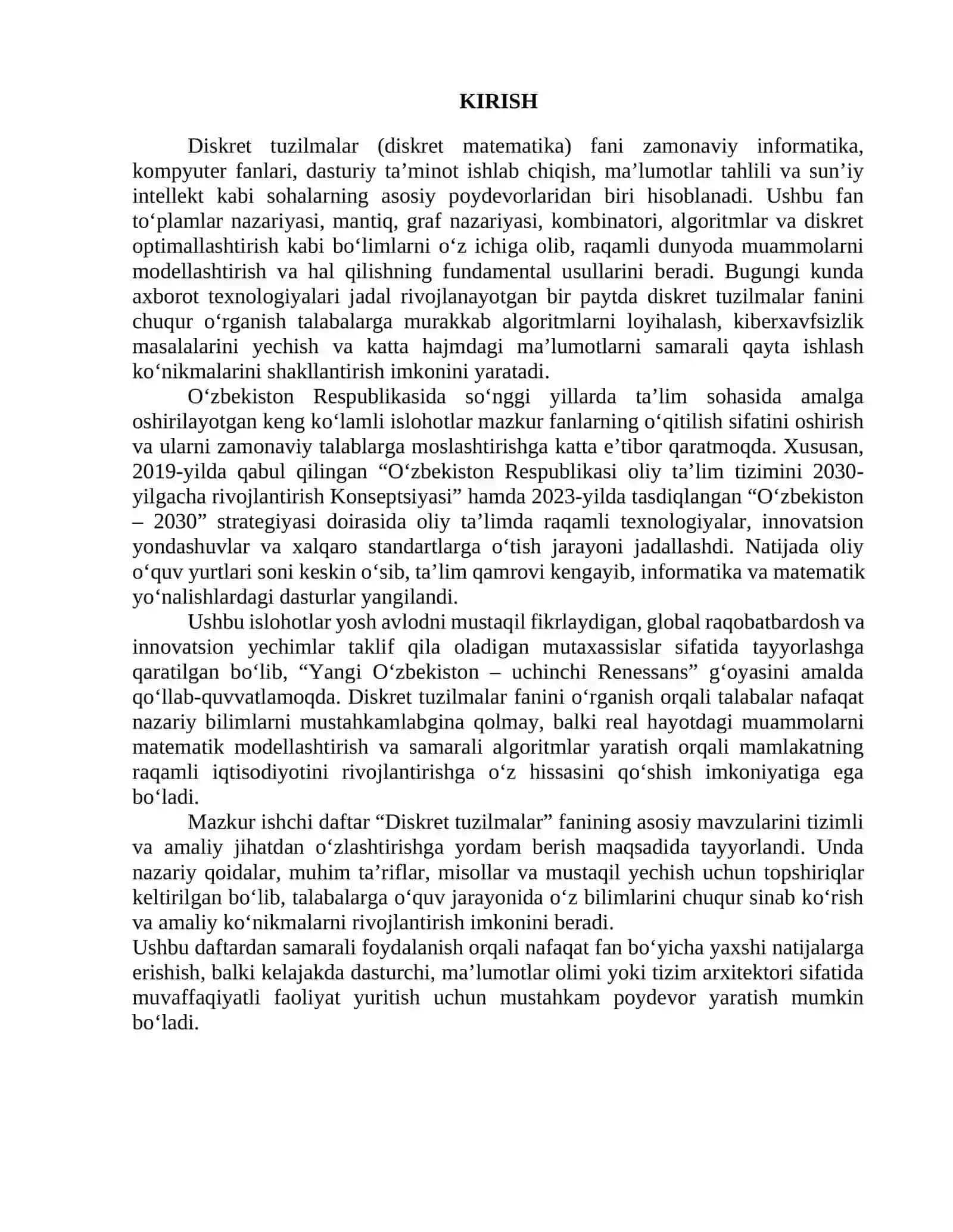 Diskret tuzilmalar fanidan ishchi daftar 2