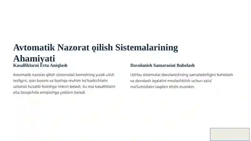 Bemorlarning Holatini Avtomatik Nazorat ǫilish Sistemalari: Xolter Tekshiruvi 2