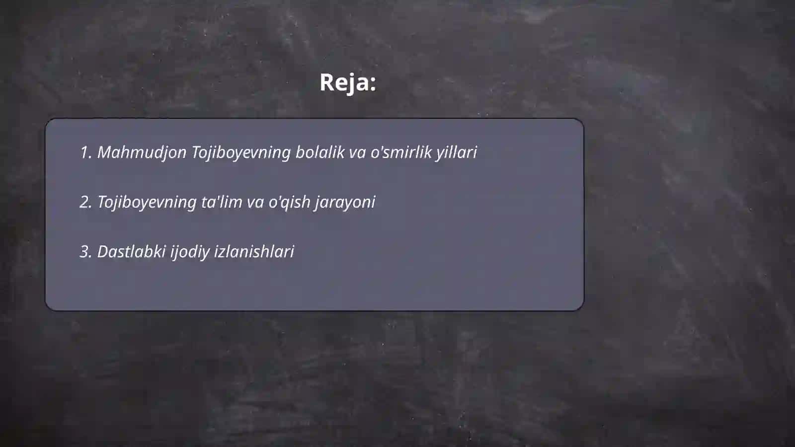 Mahmudjon Tojiboyev hayoti va ijodi 2