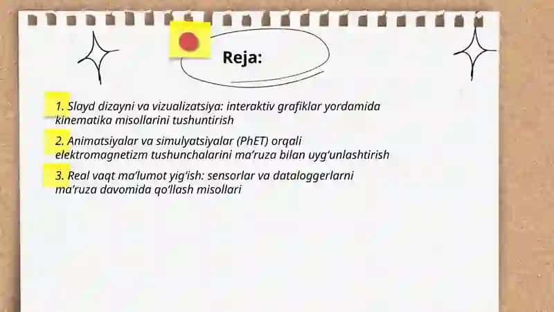 Fizikadan maʼruzalar davomida axborot texnologiyalarini qoʻllash metodikasi 2