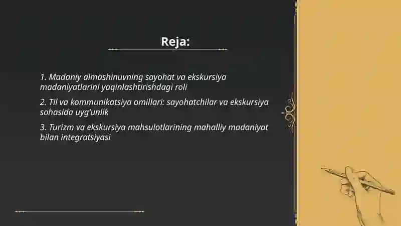 Madaniy almashinuvning sayohat va ekskursiya madaniyatlarini yaqinlashtirishdagi roli 2