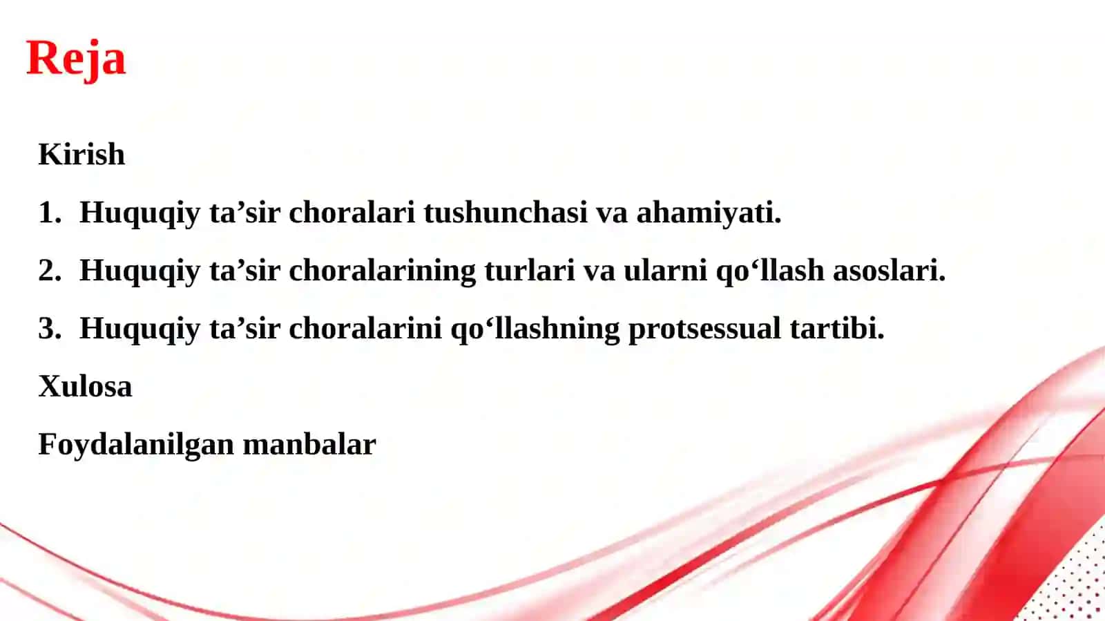 Huquqiy ta’sirchoralarining turlari 2