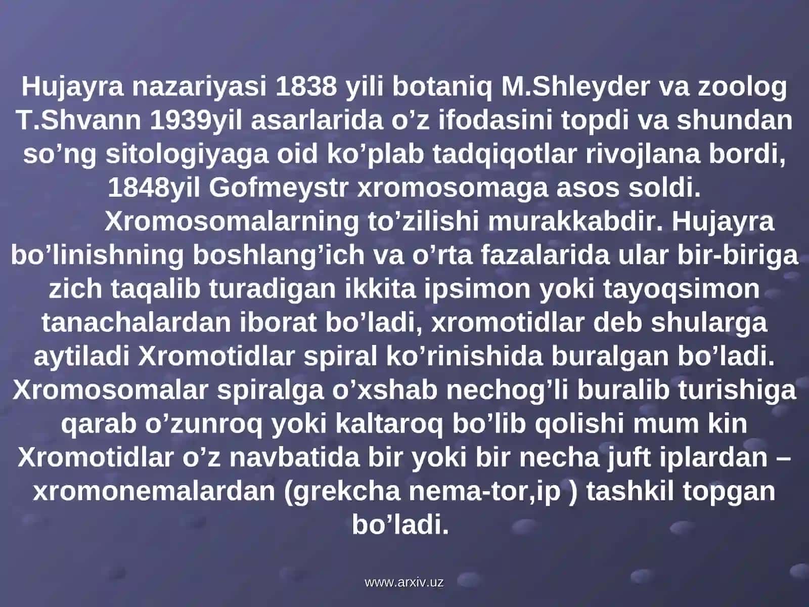 Xromosomaning kimyoviy tarkibi 2