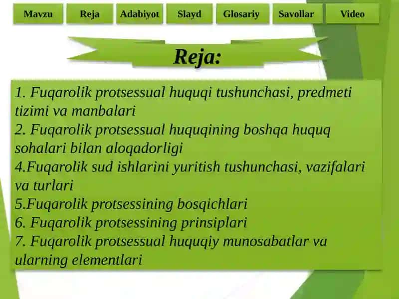 Fuqarolik protsessual huquqi tushunchasi 2