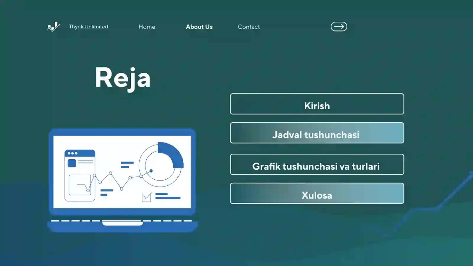 Statistik maʼlumotlarni jadval va grafiklar datasvirlash 2