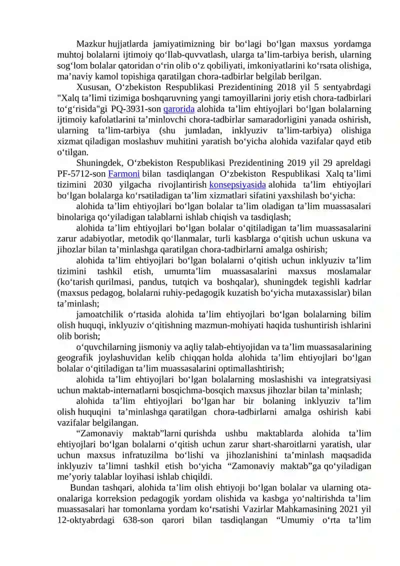 Inklyuziv ta’limning huquqiy-me’yoriy asoslari 2
