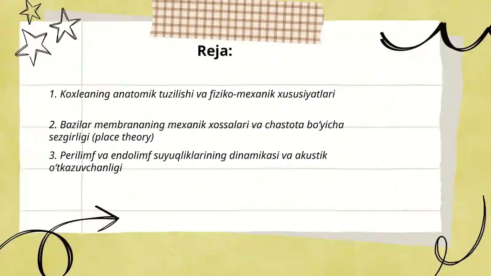 Koxlear apparat va uning xususiyatlari 2