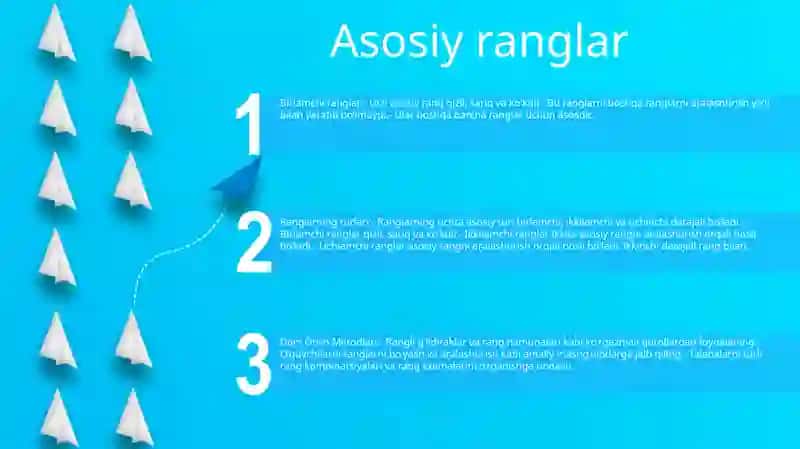 Ranglarning Turlari Dars Òtish Metodlari 2