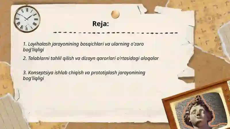 Loyihalash jarayonlari va ularning bogliqligi 2