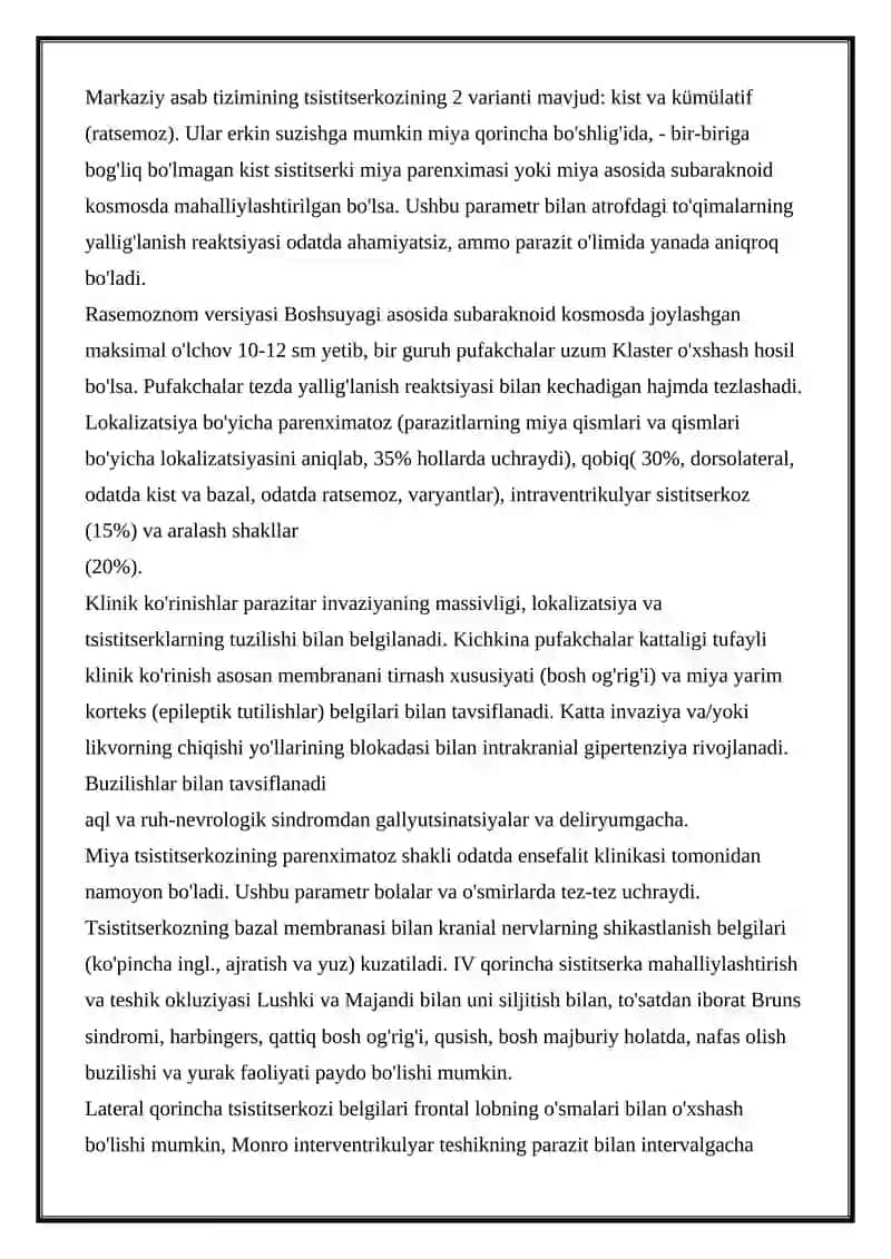 BOSH MIYA XAJMLI VA PARAZITAR KASALLIKLARI 2