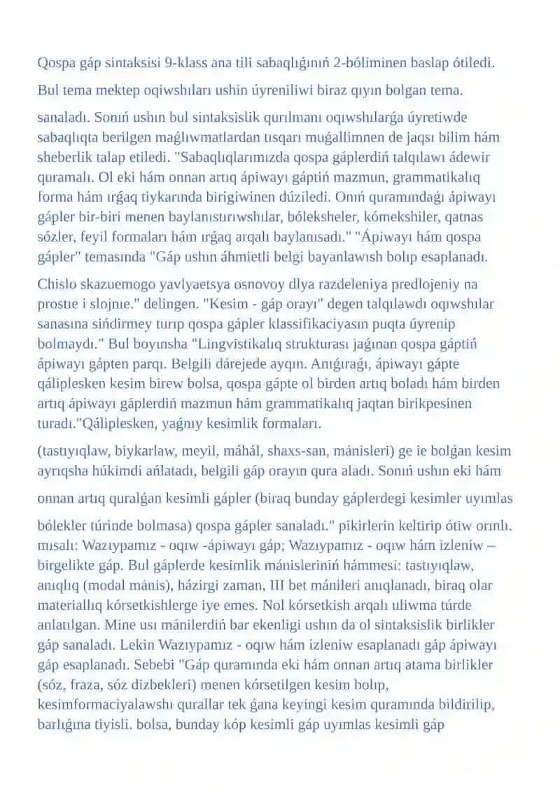 Dizbekli qospa ga`pler haqqinda tusinik 2