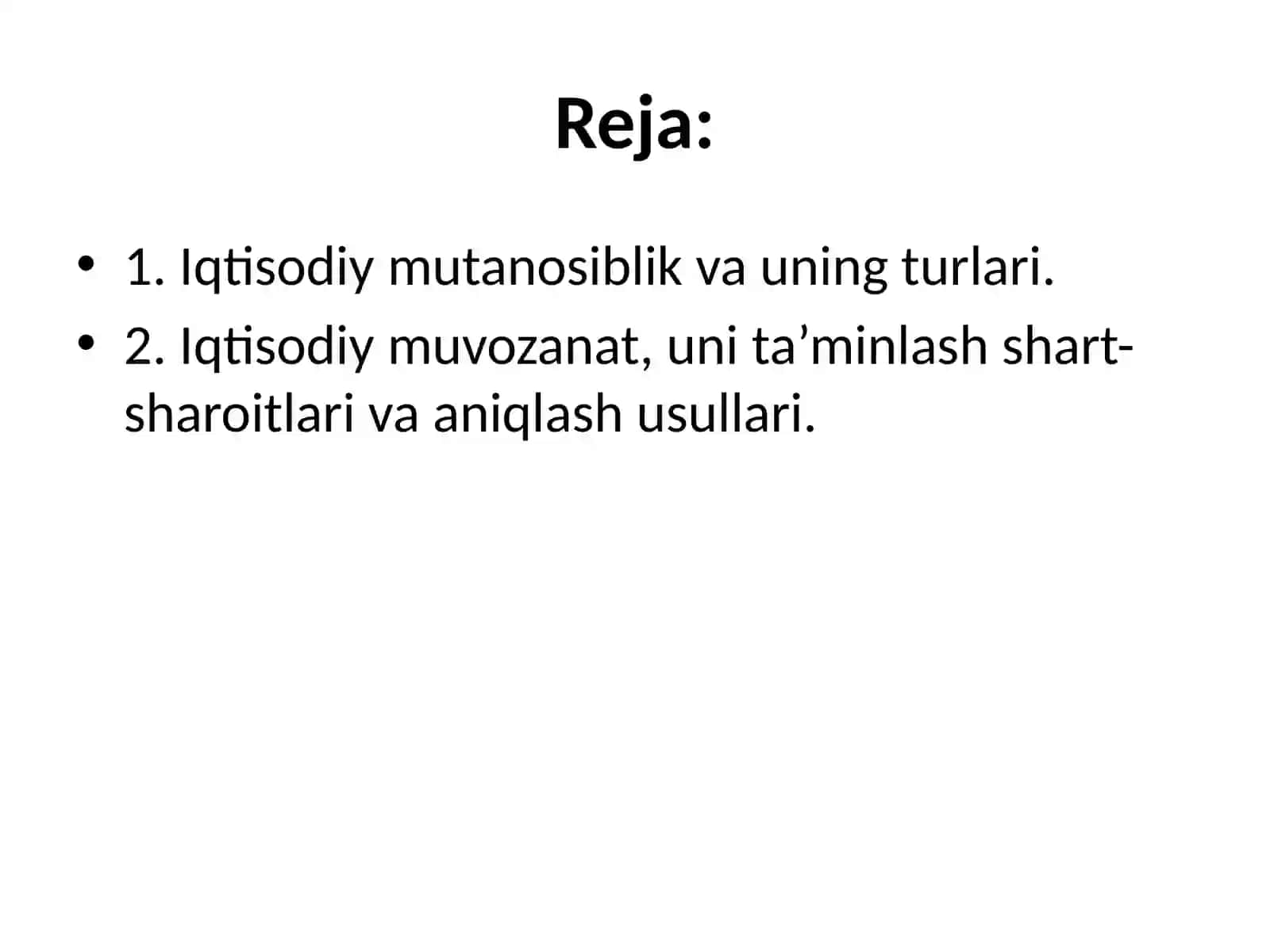 MILLIY IQTISODIYOTNING MUVOZANATLI VA MUTANOSIBLI RIVOJLANISHI 2