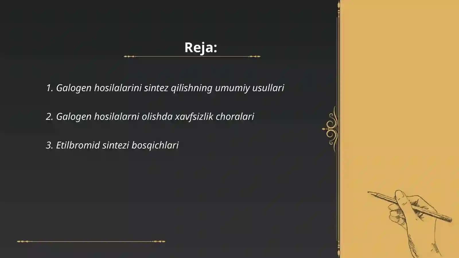 Galogen hosilalarini sintez qilish usullari 2