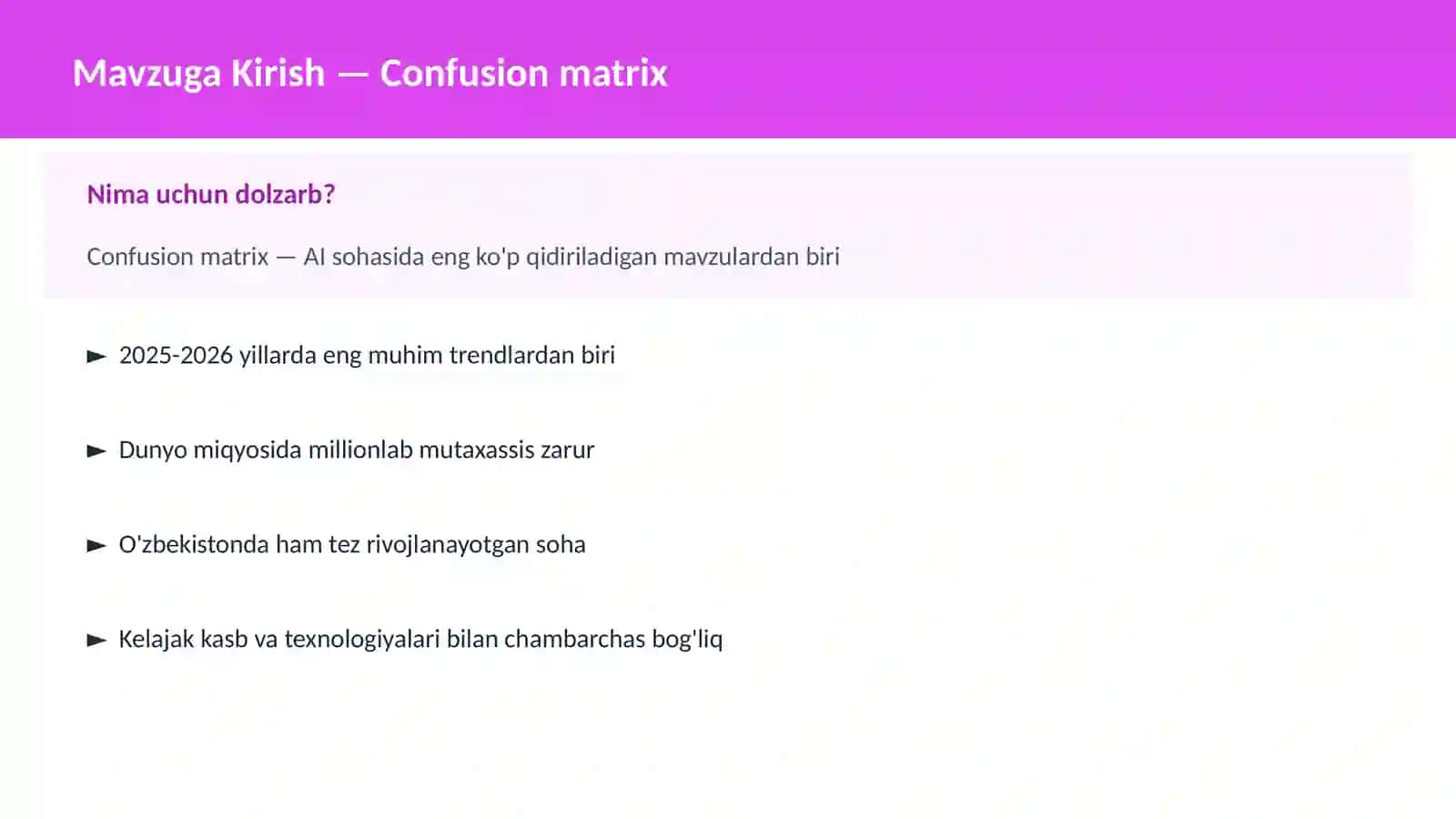 AI | MACHINE LEARNING ASOSLARI 2