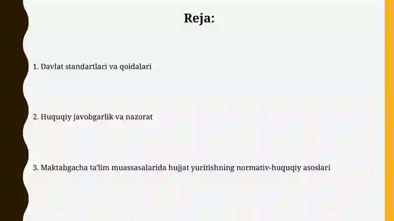 Maktabgacha ta'lim tashkilotilarida ish hujjatlarini yuritishning me'yoriy huquqiy asoslari 2