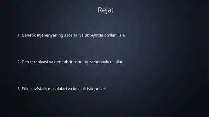 Gen injeneriyasi va uning meditsina amaliyotida qo'llanilishi 2