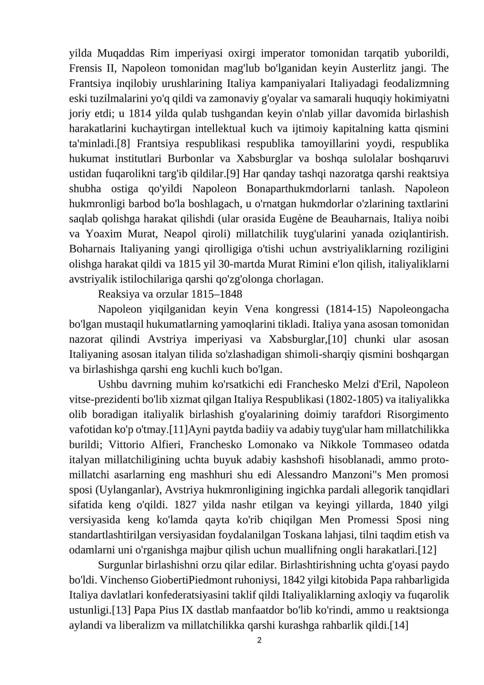 Italiyaning milliy birlashishi 2