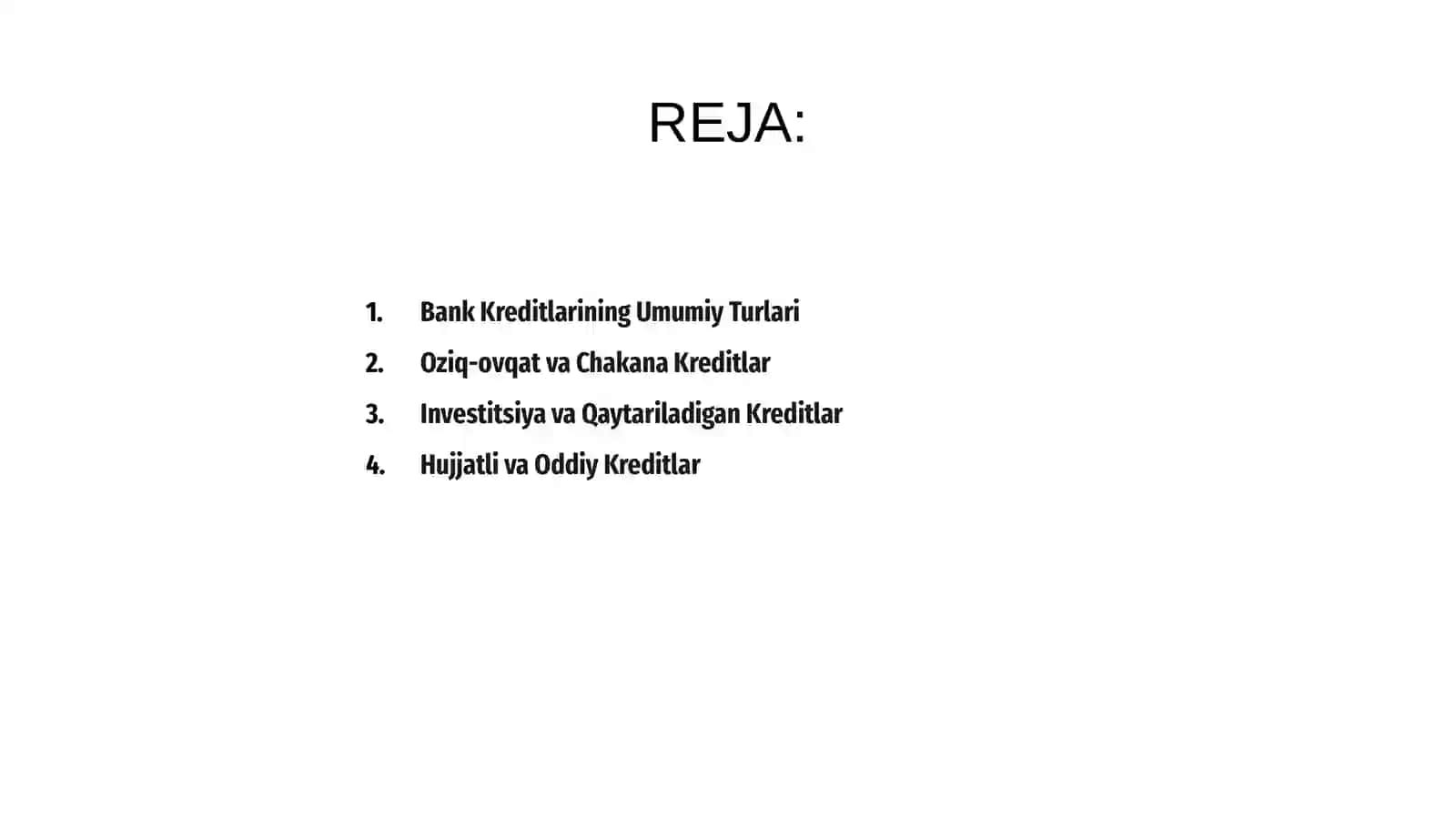 Bank Kreditlarining Turlari 2
