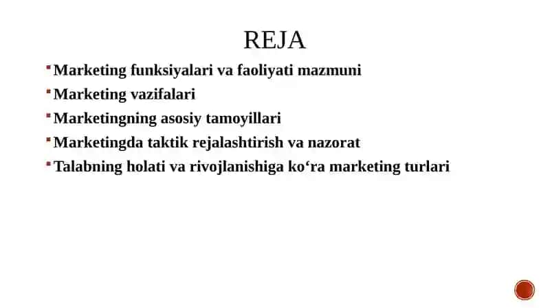 Marketingning funksiyalari, vazifalari va tamoyillari 2