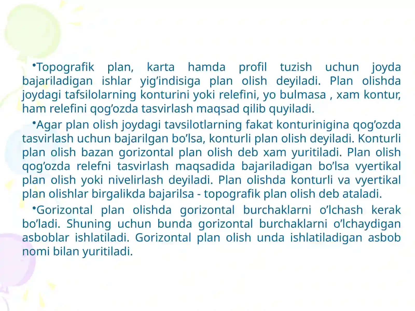 Yer relyefi va uni plan va kartalarda tasvirlash usullari 2