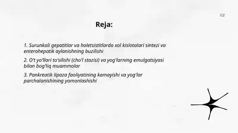 Surunkali gepatitlar va holetsistitlarda yog’lar hazmlanishini buzilishi 2