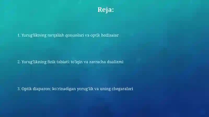 Yorug‘lik nuri tarqalishining qonuniyatlari 2