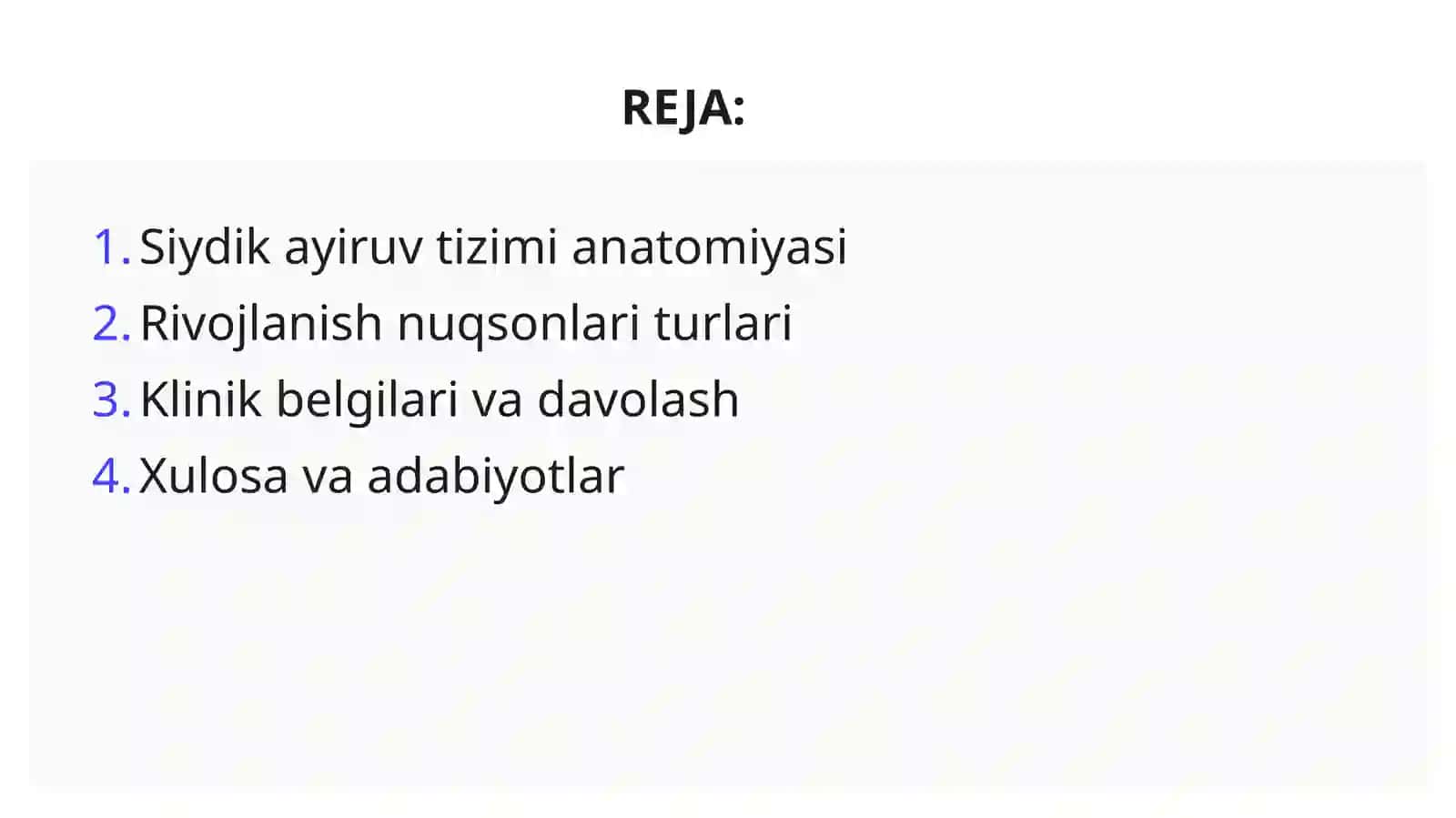 Siydik Ayiruv A'zolarining Rivojlanish Nuqsonlari 2