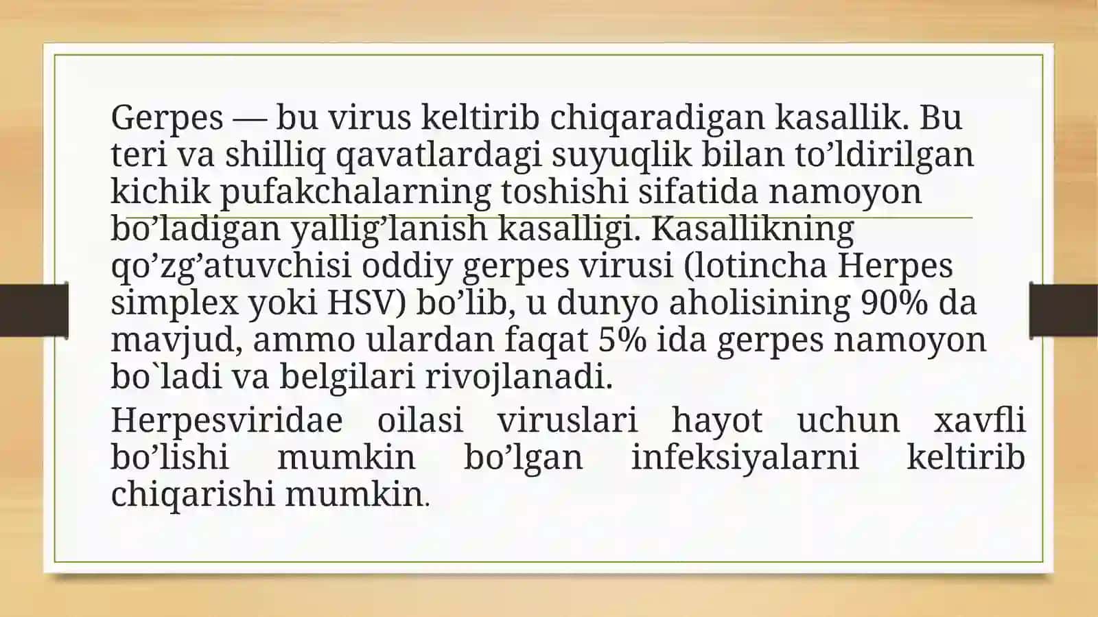 Gerpetik infeksiyalar – Etiologiya, epidemiologiya, klinikasi, diagnostika, davolash 2