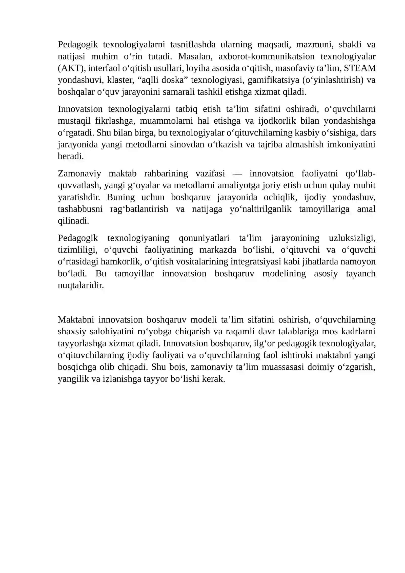 Maktabni innovatsion boshqaruv modeli mezonlari 2