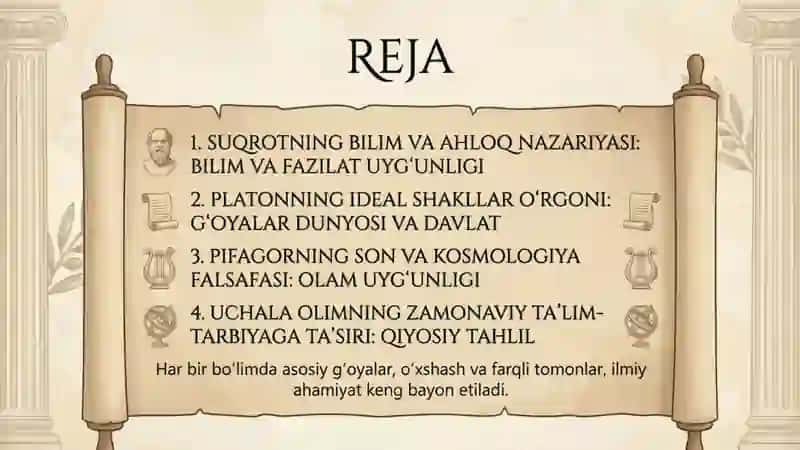 Suqrot platon va Pifagorning falsafiy qarashlari 2