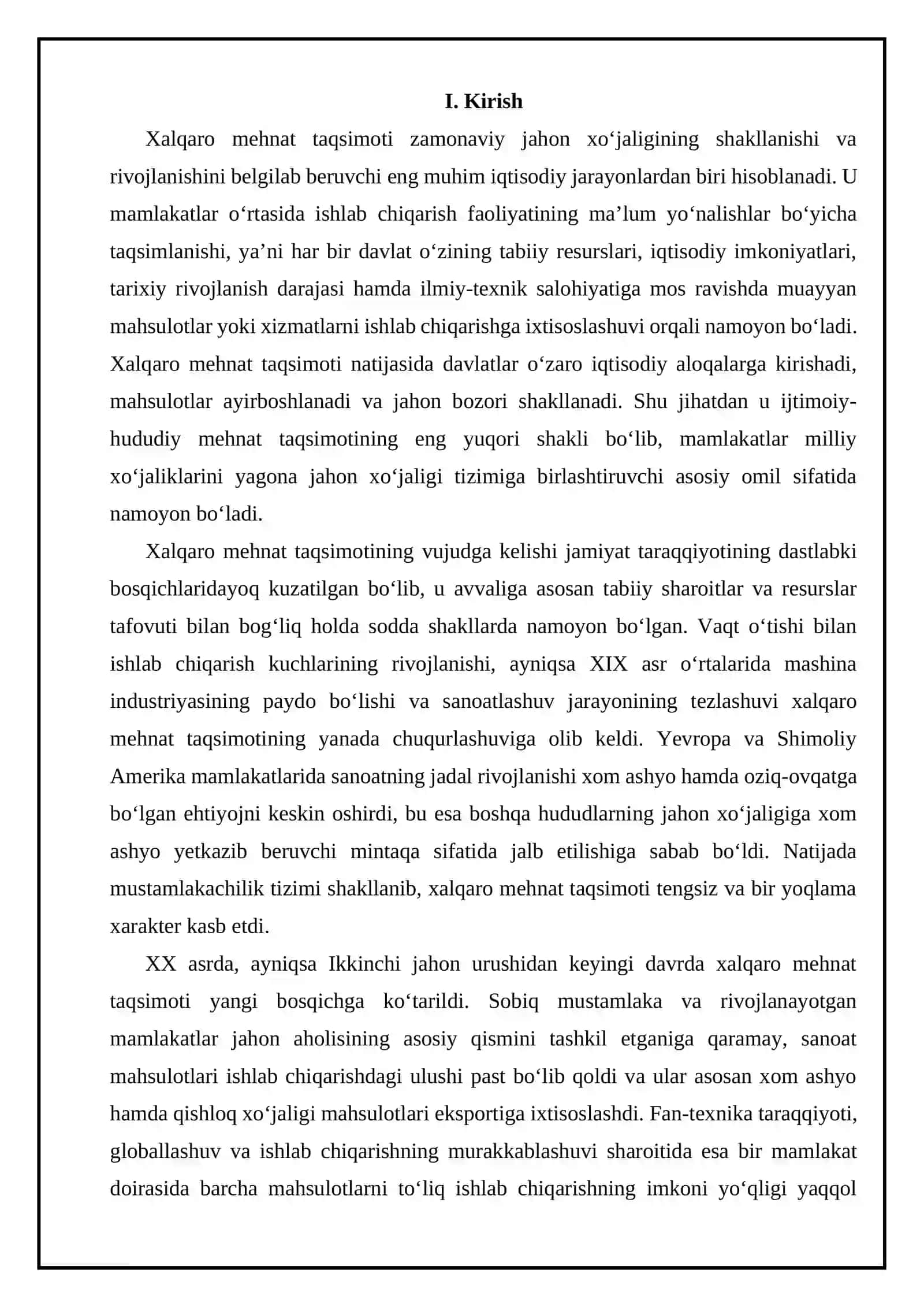 Xalqaro mehnat taqsimoti 2