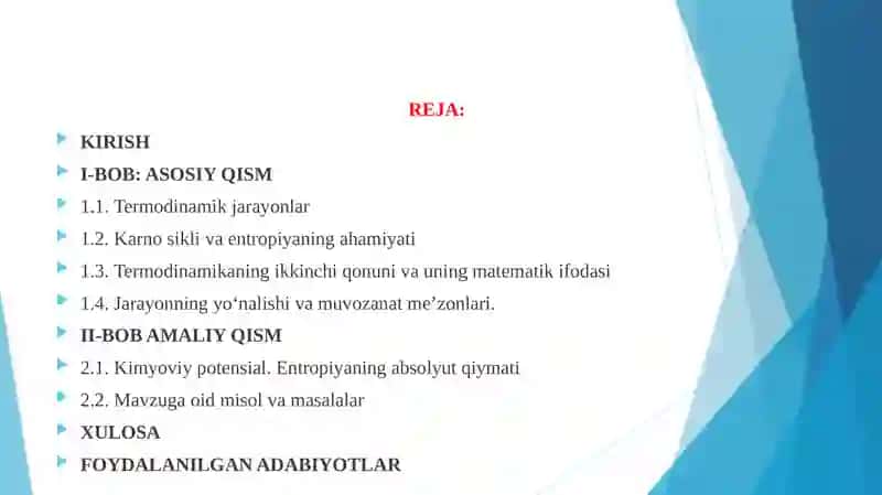 Termodinamikaning ikkinchi qonuni 2