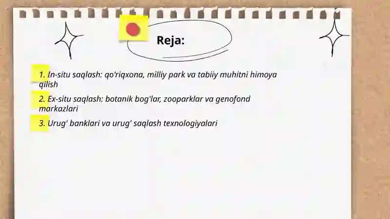 Ósimliklar va hayvonlar turlari saqlash usullari 2