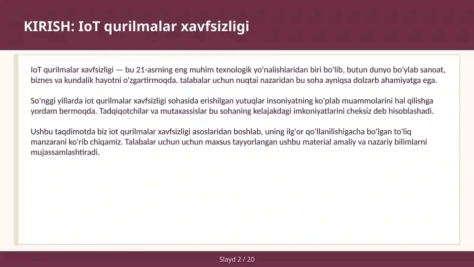 IoT qurilmalar xavfsizligi 2
