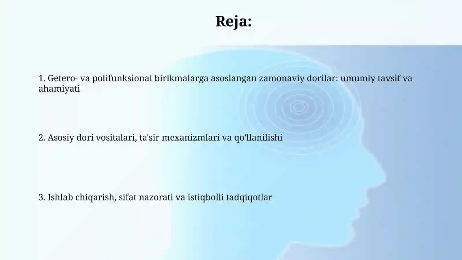 Getero va poli funksional birikmalar asosida ishlab chiqariladigan zamonaviy dori vositalari 2