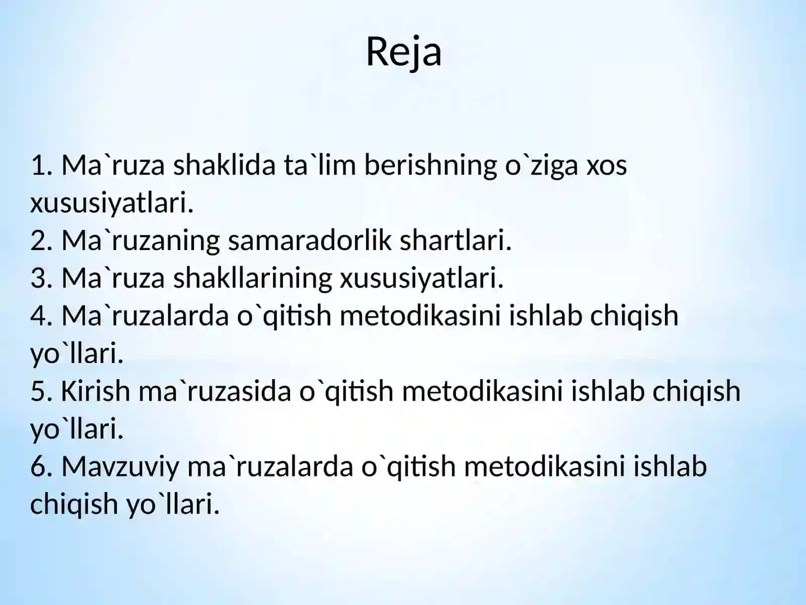 Ma'ruza turlari va ularga qo'yiladigan talablar 2