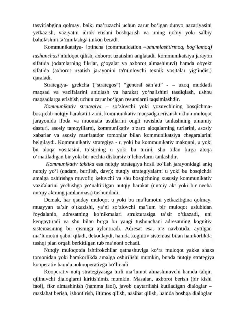 Kommunikativ strategiyalar boshqaruv vositasi sifatida 2