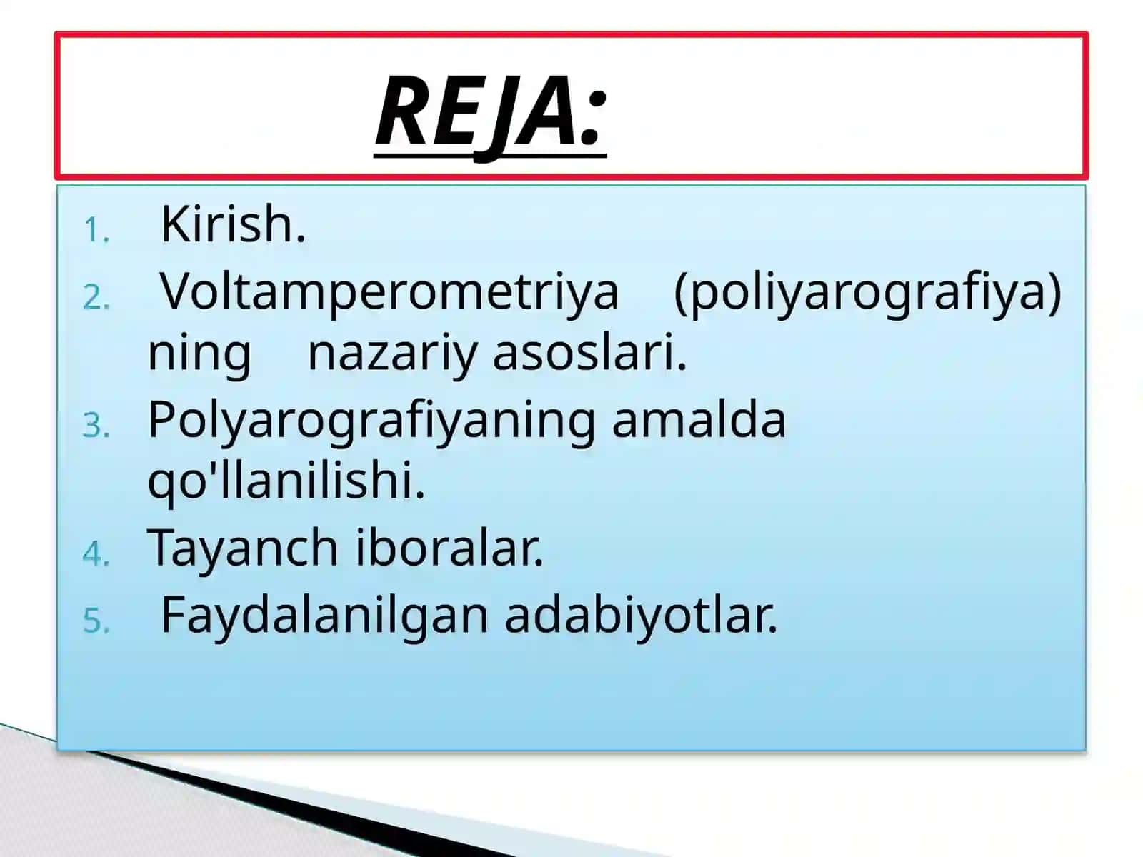 Poliyarografiya fanidan 2