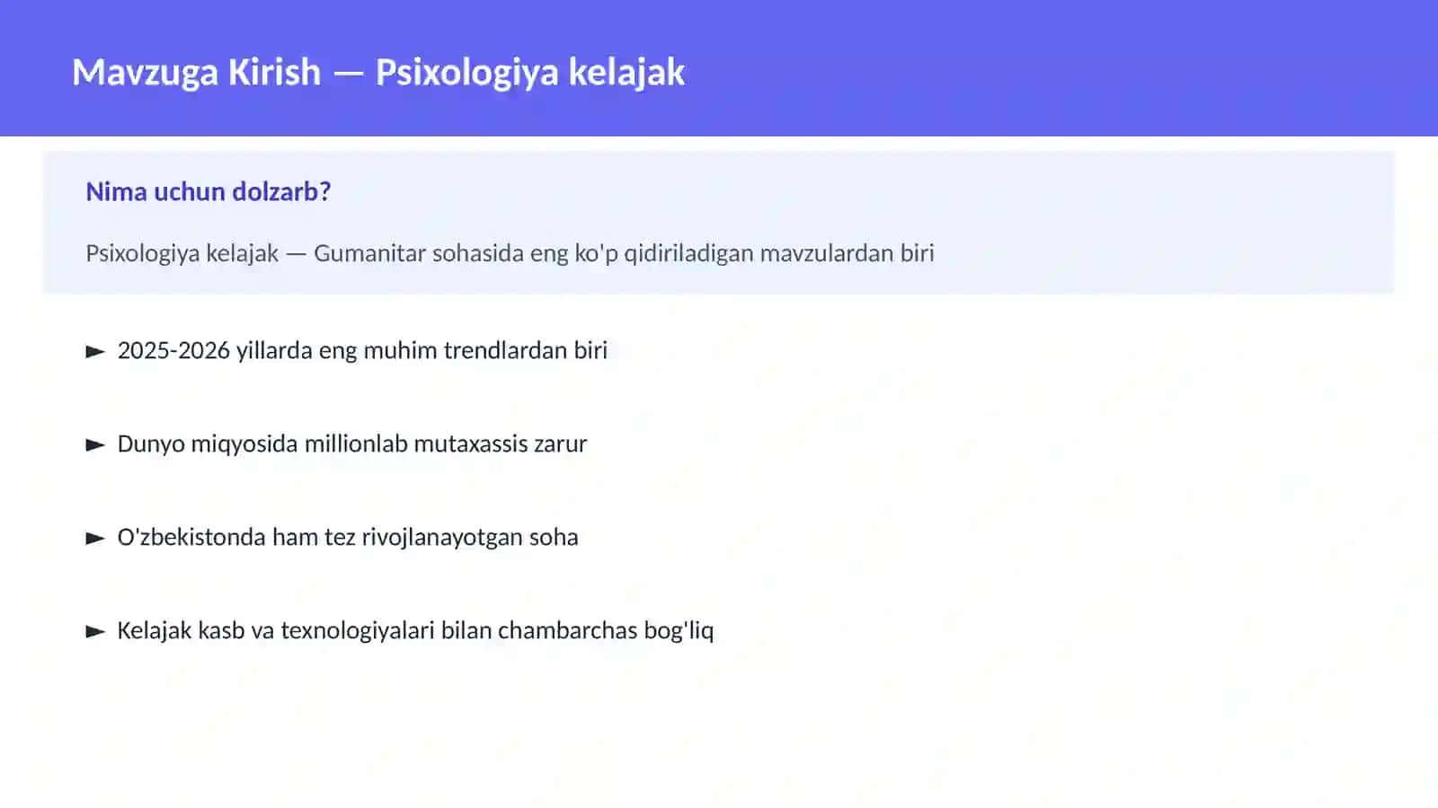 Psixologiya kelajak 2