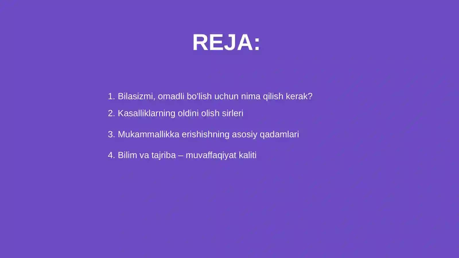 Mukammallikka yechim 2