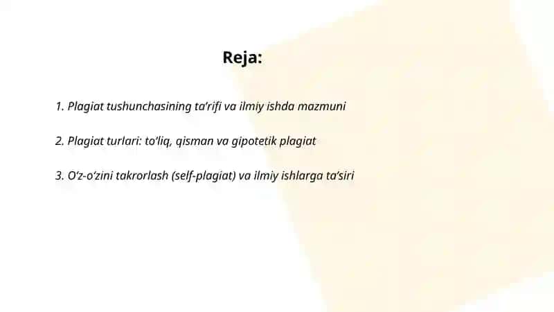 Ilmiy ishda plagiat tushunchasi 2