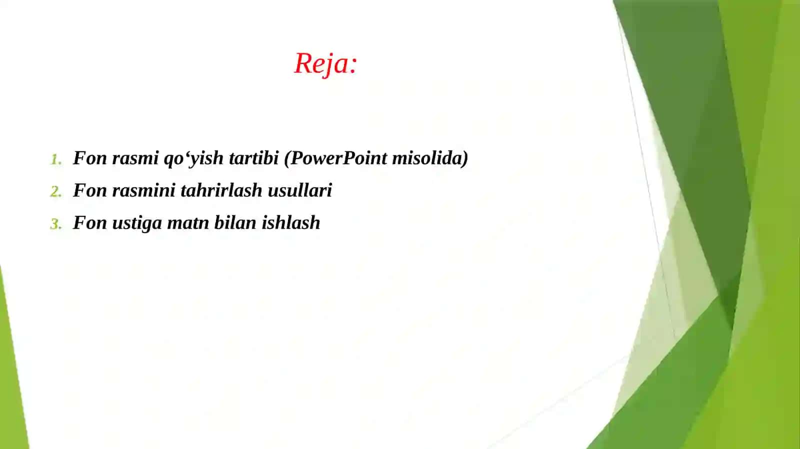 Fon sifatida qo‘yilgan rasm bilan ishlash 2